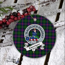 Morrison Scottish Clan Badge Plaid Ornament Gift. Christmas Tree Ornament Morrison Clan Tartan Ornament Great Christmas Ornaments Gift - Scotstee Shop