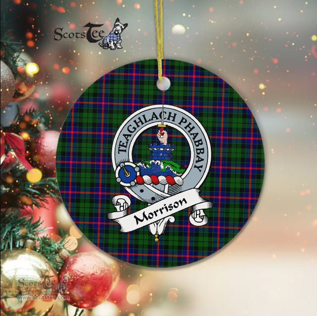 Morrison Scottish Clan Badge Plaid Ornament Gift. Christmas Tree Ornament Morrison Clan Tartan Ornament Great Christmas Ornaments Gift - Scotstee Shop