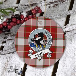 MacFie Scottish Clan Badge Plaid Ornament Gift. Christmas Tree Ornament MacFie Clan Tartan Ornament Great Christmas Ornaments Gift - Scotstee Shop