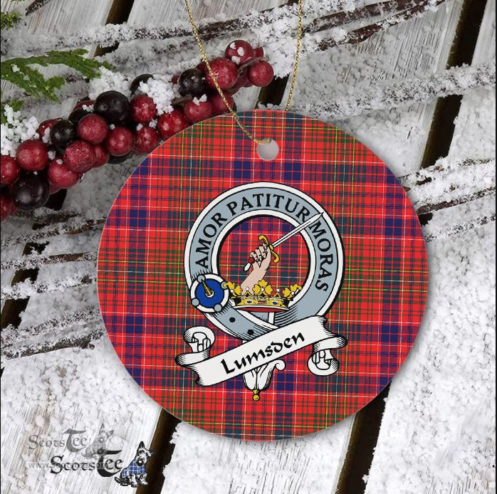 Lumsden Scottish Clan Badge Plaid Ornament Gift. Christmas Tree Ornament Lumsden Clan Tartan Ornament Great Christmas Ornaments Gift - Scotstee Shop