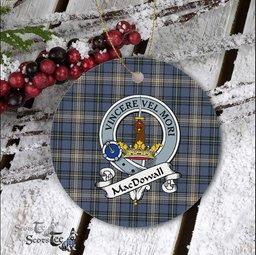 MacDowall Scottish Clan Badge Plaid Ornament Gift. Christmas Tree Ornament MacDowall Clan Tartan Ornament Great Christmas Ornaments Gift - Scotstee Shop