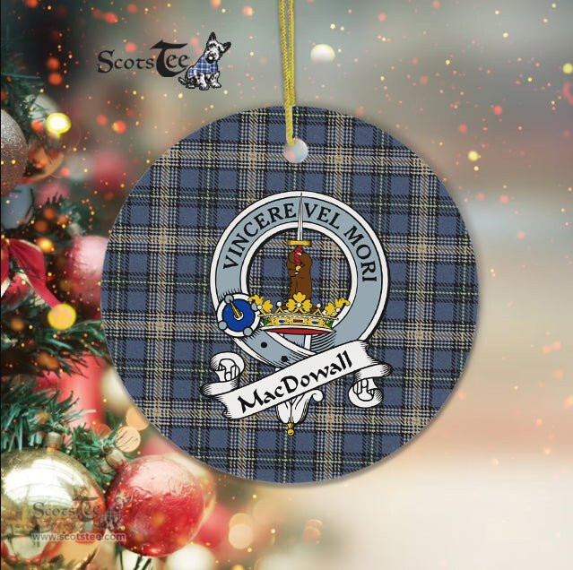 MacDowall Scottish Clan Badge Plaid Ornament Gift. Christmas Tree Ornament MacDowall Clan Tartan Ornament Great Christmas Ornaments Gift - Scotstee Shop