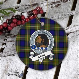Muir Scottish Clan Badge Plaid Ornament Gift. Christmas Tree Ornament Muir Clan Tartan Ornament Great Christmas Ornaments Gift - Scotstee Shop