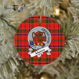 Munro Scottish Clan Badge Plaid Ornament Gift. Christmas Tree Ornament Munro Clan Tartan Ornament Great Christmas Ornaments Gift - Scotstee Shop
