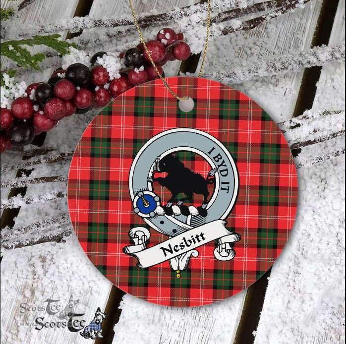 Nesbitt Scottish Clan Badge Plaid Ornament Gift. Christmas Tree Ornament Nesbitt Clan Tartan Ornament Great Christmas Ornaments Gift - Scotstee Shop