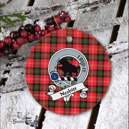 Nesbitt Scottish Clan Badge Plaid Ornament Gift. Christmas Tree Ornament Nesbitt Clan Tartan Ornament Great Christmas Ornaments Gift - Scotstee Shop