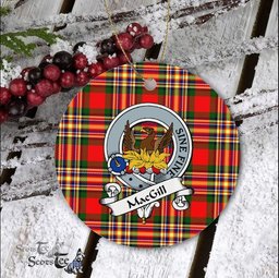 MacGill Scottish Clan Badge Plaid Ornament Gift. Christmas Tree Ornament MacGill Clan Tartan Ornament Great Christmas Ornaments Gift - Scotstee Shop