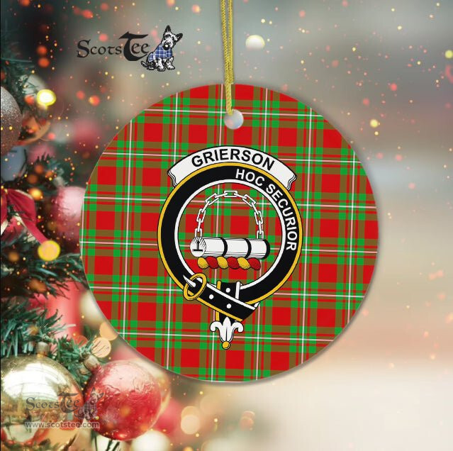 Grierson Scottish Clan Plaid Ornament Gift. Christmas Tree Ornament Grierson Clan Tartan Ornament Great Christmas Ornaments Gift - Scotstee Shop