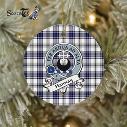 Hannay Scottish Clan Badge Plaid Ornament Gift. Christmas Tree Ornament Hannay Clan Tartan Ornament Great Christmas Ornaments Gift - Scotstee Shop
