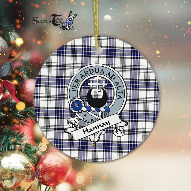 Hannay Scottish Clan Badge Plaid Ornament Gift. Christmas Tree Ornament Hannay Clan Tartan Ornament Great Christmas Ornaments Gift - Scotstee Shop