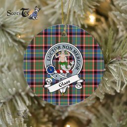 Scotstee Shop - Glass Scottish Clan Badge Plaid Ornament Gift. Christmas Tree Ornament Glass Clan Tartan Ornament Great Christmas Ornaments Gift