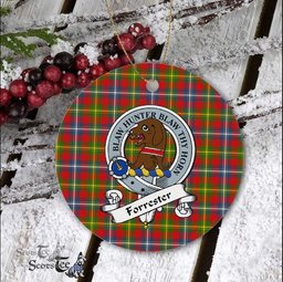 Forrester Scottish Clan Badge Plaid Ornament Gift. Christmas Tree Ornament Forrester Clan Tartan Ornament Great Christmas Ornaments Gift - Scotstee Shop