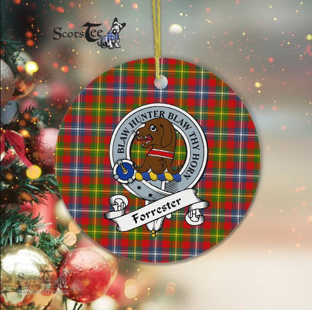 Forrester Scottish Clan Badge Plaid Ornament Gift. Christmas Tree Ornament Forrester Clan Tartan Ornament Great Christmas Ornaments Gift - Scotstee Shop