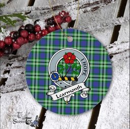 Learmonth Scottish Clan Badge Plaid Ornament Gift. Christmas Tree Ornament Learmonth Clan Tartan Ornament Great Christmas Ornaments Gift - Scotstee Shop