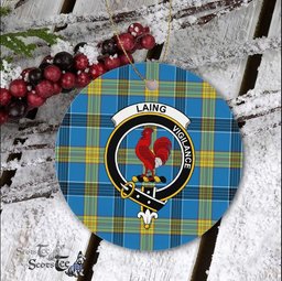 Laing Scottish Clan Plaid Ornament Gift. Christmas Tree Ornament Laing Clan Tartan Ornament Great Christmas Ornaments Gift - Scotstee Shop