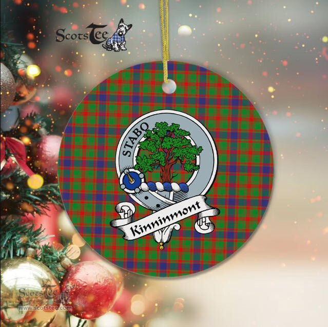 Kinninmont Scottish Clan Badge Plaid Ornament Gift. Christmas Tree Ornament Kinninmont Clan Tartan Ornament Great Christmas Ornaments Gift - Scotstee Shop