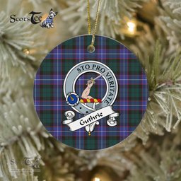 Guthrie Scottish Clan Badge Plaid Ornament Gift. Christmas Tree Ornament Guthrie Clan Tartan Ornament Great Christmas Ornaments Gift - Scotstee Shop