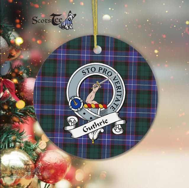 Guthrie Scottish Clan Badge Plaid Ornament Gift. Christmas Tree Ornament Guthrie Clan Tartan Ornament Great Christmas Ornaments Gift - Scotstee Shop