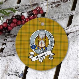 Houston Scottish Clan Badge Plaid Ornament Gift. Christmas Tree Ornament Houston Clan Tartan Ornament Great Christmas Ornaments Gift - Scotstee Shop