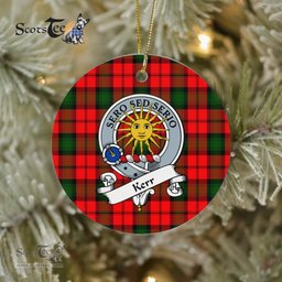 Kerr Scottish Clan Badge Plaid Ornament Gift. Christmas Tree Ornament Kerr Clan Tartan Ornament Great Christmas Ornaments Gift - Scotstee Shop