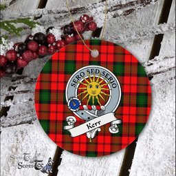 Kerr Scottish Clan Badge Plaid Ornament Gift. Christmas Tree Ornament Kerr Clan Tartan Ornament Great Christmas Ornaments Gift - Scotstee Shop