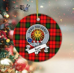Kerr Scottish Clan Badge Plaid Ornament Gift. Christmas Tree Ornament Kerr Clan Tartan Ornament Great Christmas Ornaments Gift - Scotstee Shop