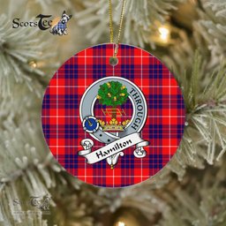 Hamilton Christmas Ornament Hamilton Scottish Clan Badge Plaid Ornament Gift. Christmas Tree Ornament Hamilton Clan Tartan Ornament Great Christmas Ornaments Gift - Scotstee Shop