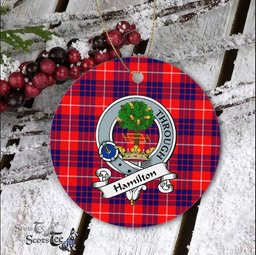 Hamilton Christmas Ornament Hamilton Scottish Clan Badge Plaid Ornament Gift. Christmas Tree Ornament Hamilton Clan Tartan Ornament Great Christmas Ornaments Gift - Scotstee Shop
