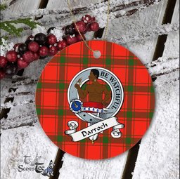 Darroch Scottish Clan Badge Plaid Ornament Gift. Christmas Tree Ornament Darroch Clan Tartan Ornament Great Christmas Ornaments Gift - Scotstee Shop