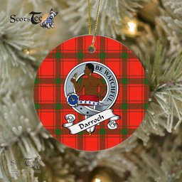 Darroch Scottish Clan Badge Plaid Ornament Gift. Christmas Tree Ornament Darroch Clan Tartan Ornament Great Christmas Ornaments Gift - Scotstee Shop