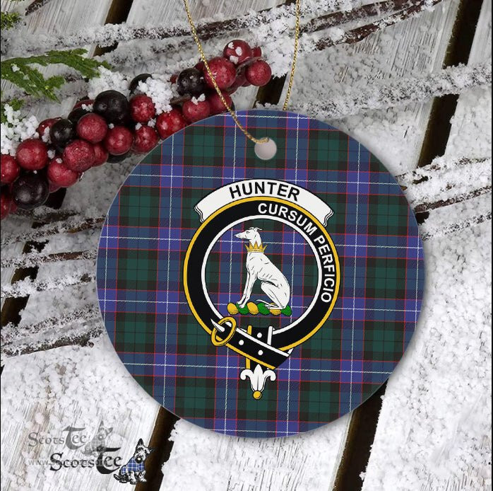 Hunter Scottish Clan Plaid Ornament Gift. Christmas Tree Ornament Hunter Clan Tartan Ornament Great Christmas Ornaments Gift - Scotstee Shop