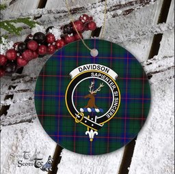 Davidson Scottish Clan Plaid Ornament Gift. Christmas Tree Ornament Davidson Clan Tartan Ornament Great Christmas Ornaments Gift - Scotstee Shop