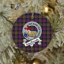 Macdonalds Of Donald Scottish Clan Badge Plaid Ornament Gift. Christmas Tree Ornament Macdonalds Of Donald Clan Tartan Ornament Great Christmas Ornaments Gift - Scotstee Shop