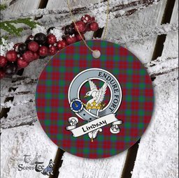 Lindsay Scottish Clan Badge Plaid Ornament Gift. Christmas Tree Ornament Lindsay Clan Tartan Ornament Great Christmas Ornaments Gift - Scotstee Shop