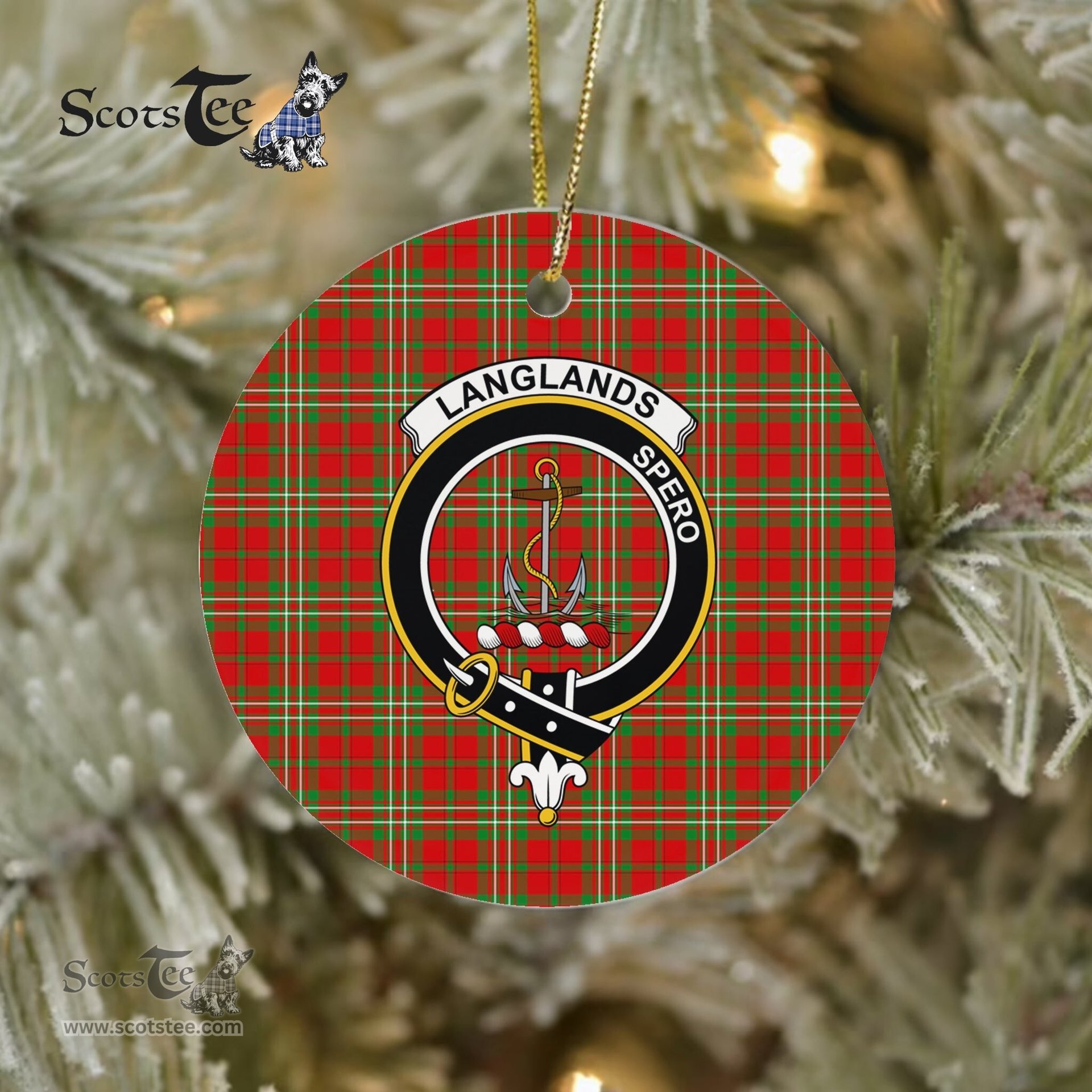 Langlands Scottish Clan Plaid Ornament Gift. Christmas Tree Ornament Langlands Clan Tartan Ornament Great Christmas Ornaments Gift - Scotstee Shop