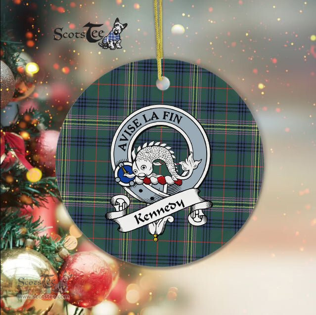 Kennedy Scottish Clan Badge Plaid Ornament Gift. Christmas Tree Ornament Kennedy Clan Tartan Ornament Great Christmas Ornaments Gift - Scotstee Shop
