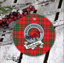 MacAuley Scottish Clan Badge Plaid Ornament Gift. Christmas Tree Ornament MacAuley Clan Tartan Ornament Great Christmas Ornaments Gift - Scotstee Shop
