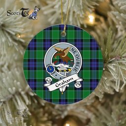 Graham Scottish Clan Badge Plaid Ornament Gift. Christmas Tree Ornament Graham Clan Tartan Ornament Great Christmas Ornaments Gift - Scotstee Shop