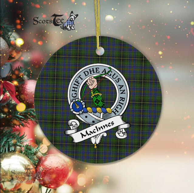 MacInnes Scottish Clan Badge Plaid Ornament Gift. Christmas Tree Ornament MacInnes Clan Tartan Ornament Great Christmas Ornaments Gift - Scotstee Shop