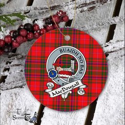 MacDougall Scottish Clan Badge Plaid Ornament Gift. Christmas Tree Ornament MacDougall Clan Tartan Ornament Great Christmas Ornaments Gift - Scotstee Shop