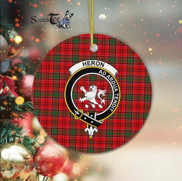 Heron Scottish Clan Plaid Ornament Gift. Christmas Tree Ornament Heron Clan Tartan Ornament Great Christmas Ornaments Gift - Scotstee Shop