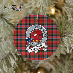 MacDuff Scottish Clan Badge Plaid Ornament Gift. Christmas Tree Ornament MacDuff Clan Tartan Ornament Great Christmas Ornaments Gift - Scotstee Shop