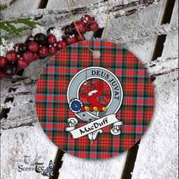 MacDuff Scottish Clan Badge Plaid Ornament Gift. Christmas Tree Ornament MacDuff Clan Tartan Ornament Great Christmas Ornaments Gift - Scotstee Shop