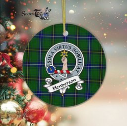 Henderson Scottish Clan Badge Plaid Ornament Gift. Christmas Tree Ornament Henderson Clan Tartan Ornament Great Christmas Ornaments Gift - Scotstee Shop