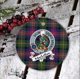 MacLennan Scottish Clan Badge Plaid Ornament Gift. Christmas Tree Ornament MacLennan Clan Tartan Ornament Great Christmas Ornaments Gift - Scotstee Shop