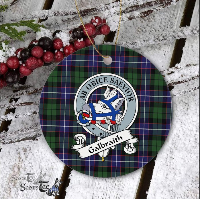 Galbraith Scottish Clan Badge Plaid Ornament Gift. Christmas Tree Ornament Galbraith Clan Tartan Ornament Great Christmas Ornaments Gift - Scotstee Shop