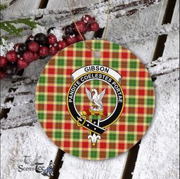Gibson Scottish Clan Badge Plaid Ornament Gift. Christmas Tree Ornament Gibson Clan Tartan Ornament Great Christmas Ornaments Gift - Scotstee Shop