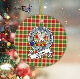 Gibson Scottish Clan Badge Plaid Ornament Gift. Christmas Tree Ornament Gibson Clan Tartan Ornament Great Christmas Ornaments Gift - Scotstee Shop