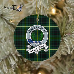 Macarthur Scottish Clan Badge Plaid Ornament Gift. Christmas Tree Ornament Macarthur Clan Tartan Ornament Great Christmas Ornaments Gift - Scotstee Shop