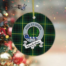 Macarthur Scottish Clan Badge Plaid Ornament Gift. Christmas Tree Ornament Macarthur Clan Tartan Ornament Great Christmas Ornaments Gift - Scotstee Shop
